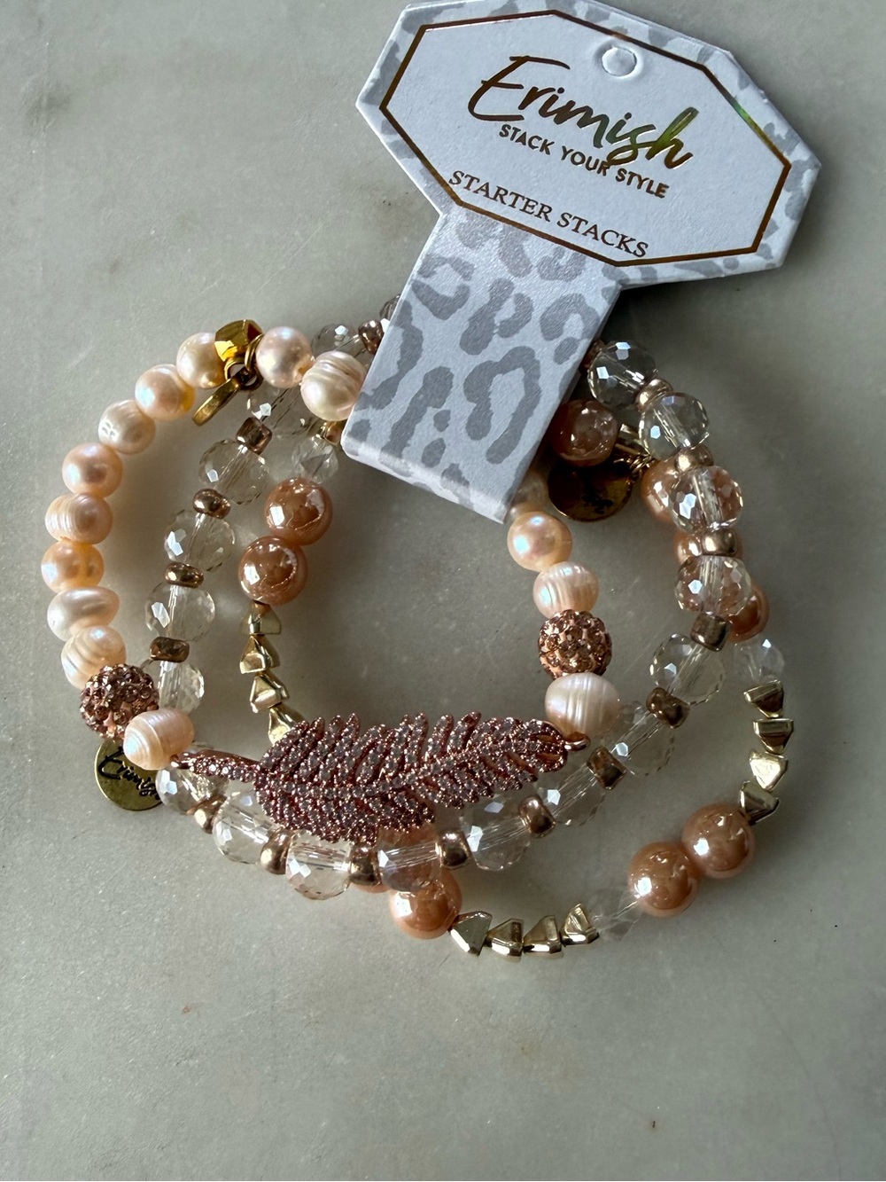 Erimish Peach & Rose Gold Starter Stack NWT